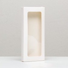 Box for tiles of chocolate, white, with a window 17.1 x 8 x 1.4 cm