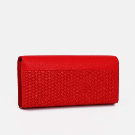 Women's wallet on magnets, red color