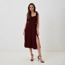 Women's dress with ribbons Mist Flower, Black, R.42