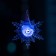 LED toy on Velcro "Snowflake with a snowman" 13 cm, batteries Lr44x3, glow of multi
