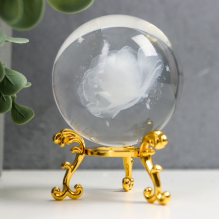 Souvenir glass "Rose" d = 6 cm openwork stand 8.5x6x6cm-3