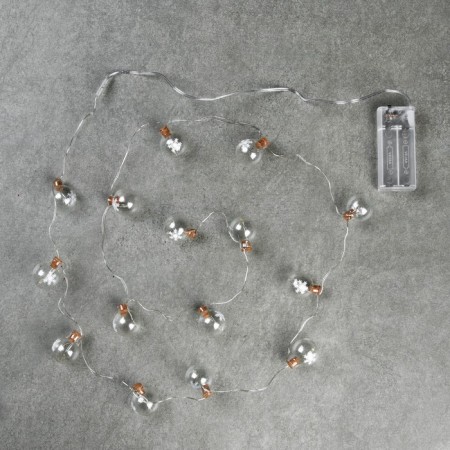Garland “thread” 1.6 m with nozzles “Balls with a snowflake”, IP20, silver thread, 15 LED, glow of multi, Aah2-2