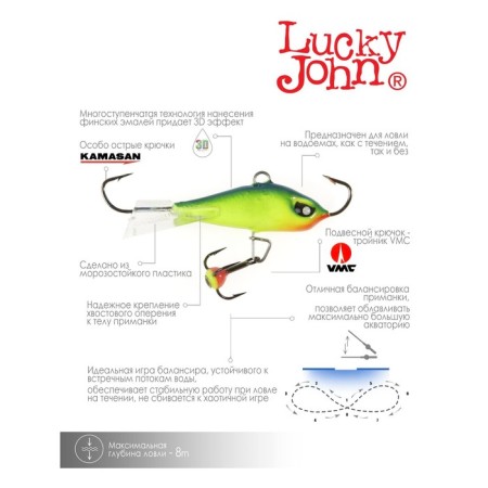 Balancir Lucky John Baltic 4 + tee, 4 cm, color 29, blister-5