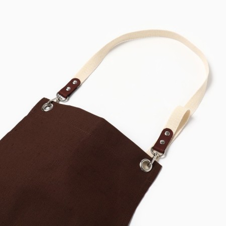 Apron Ethel Minimalist Design Brown 60x70cm, 45%linen, 55%HL 395 g/m2-4