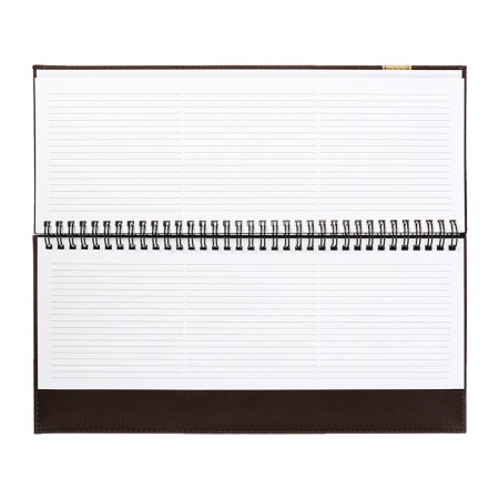 Dated planning 2025, 310 x 145mm 64 sheets, Devente. Vertical, solid cover, leatherette with foam rubber, embossing, block 70, brown-8