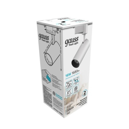 Lamp track Gauss cylinder, 1x16W LED, 4000K, 1680LM, Black Color Black-6