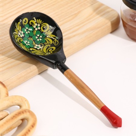 Spoon half -batch with painting, 19 × 6 cm, mix-2