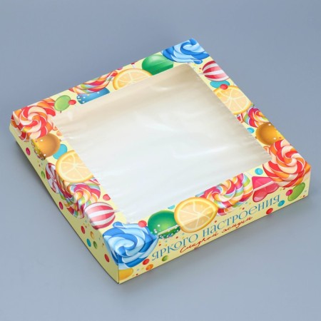 Confectionery packaging, a box with lamination of "sweet life", 20 x 20 x 4 cm