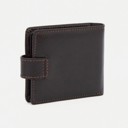Male purse on the button, brown color-1