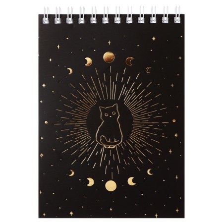 Notepad A6 60 sheets in a cage on the crest Meshu "Black Cat", matte lamination, foil embossing-4