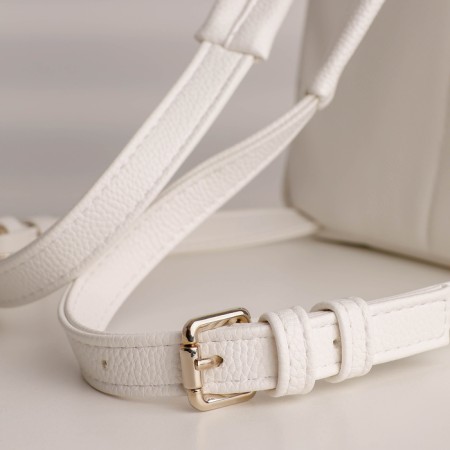 A backpack with a zipper, Textura, external pocket, white color-7