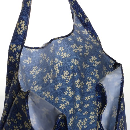 Household bag on the button, folding, blue color-2