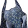 Household bag on the button, folding, blue color