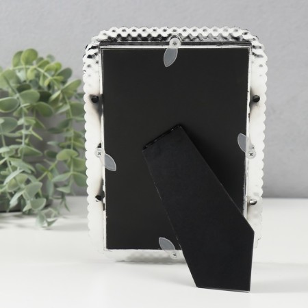 Photo frame plastic 10x15 cm "Red pearls and rhinestones" rounded angles 12.5x17.5 cm-3