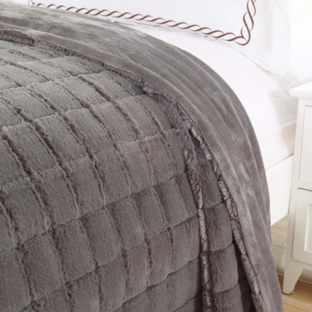 Madeline bedspread, size 160x220 cm, gray color-3