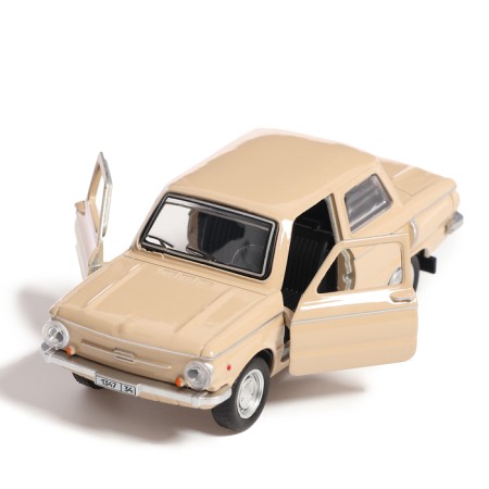 Metal machine "Zaporozhets", inertia, 12 cm, beige-4