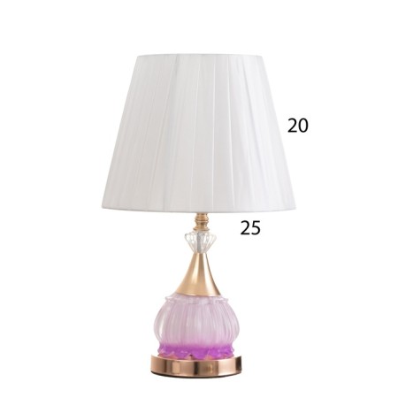 Table lamp "Eva" 1x40W E27 1x4W LED gold/pink 25x25x42cm-5