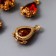 Decor for creativity plastic "drop with golden flowers" Rubin Crystal 2x1.2 cm