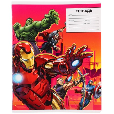 Notebook in a cage 24 sheets, 5 types of mix, cover coated paper, Avengers-6