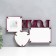 Photo frame with clock "Love" 2 photos, burgundy