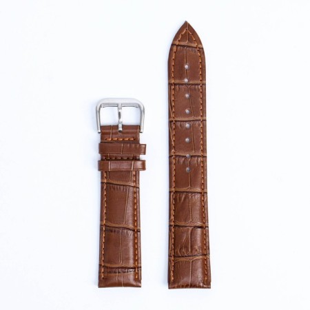 Solomon watch strap 20 mm, genuine leather, l = 20 cm, brown, the texture of the crocodile-1