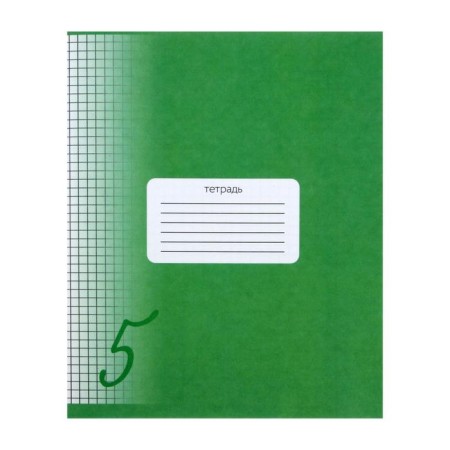 Notebook of 12 sheets in Calligrata "Five", cover coated cardboard, offset unit, whiteness 95%, green