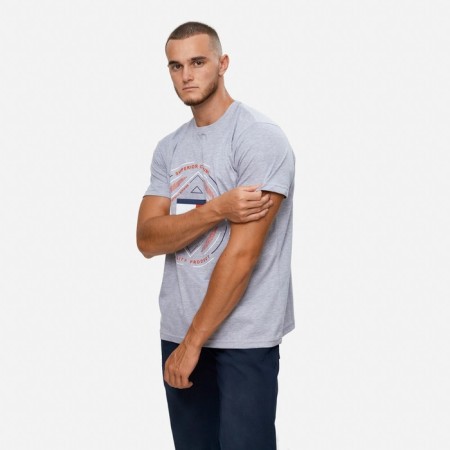 T -shirt male, gray color/print mix, size 44 (s)-3