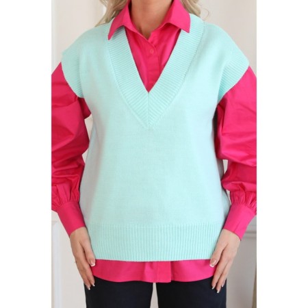 Women's vest, size 50, mint color-6
