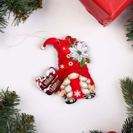 A set of Christmas tree toys "Gnome", 5 pcs, bilateral-1
