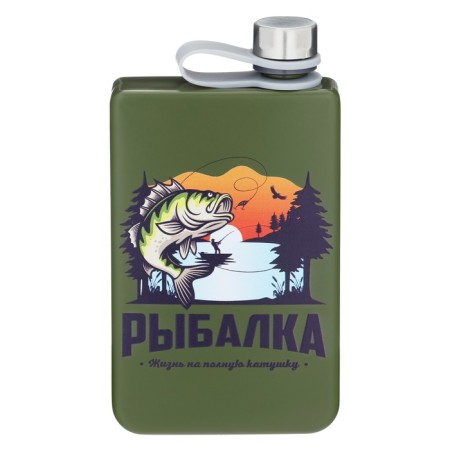 Finding flask "Rybak", stainless steel, gift, army, 270 ml-1