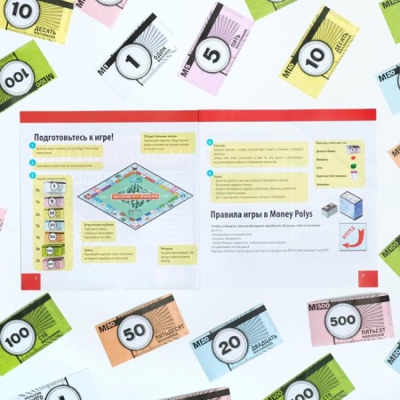 Board Economic Game "Money Polys", 60 cards, 8+-9