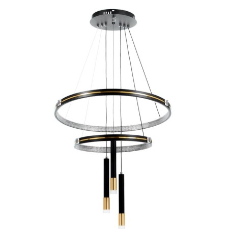 Chandelier "Circles Neo" 2+3LED 140W 3 black modes 60x60x4-85 cm-5
