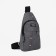 Male sling bag from textiles, headphone opening, gray color