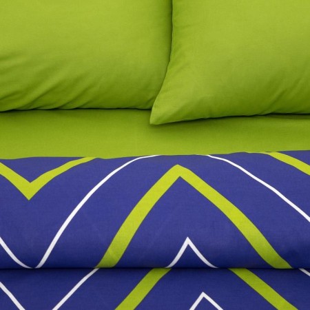 Bed linen Ethel duet "Green-blue zigzag" 143x215- 2 pcs, 240*220, 70x70-2 pcs-3