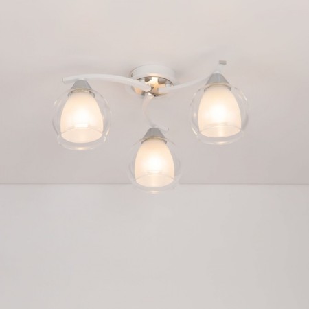 Ceiling chandelier Citilux "Christie" CL152130, 44x44x19 cm, 3x75W, E27, white color-2