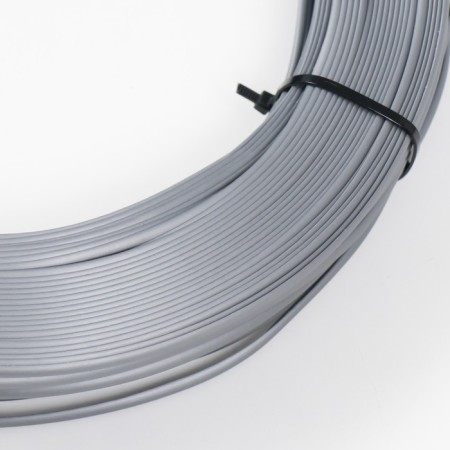 Smooth artificial rattan 6 mm 100 m half a pipe (silver metallic)-1