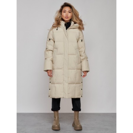 Coat insulated winter female, size 50, beige color