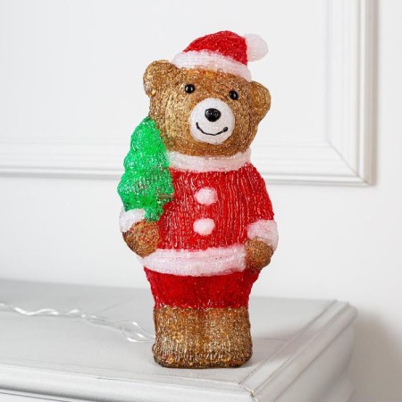 LED figure "Bear with a Christmas tree" 10 × 30 × 10 cm, acrylic, 30 LED, 220 V, glow of white-1