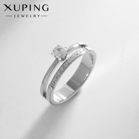 Ring Xuping sparkling, white color in silver, size 17