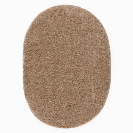 Frieze carpet "Sheggy", light-coffee color, oval 160x230 cm