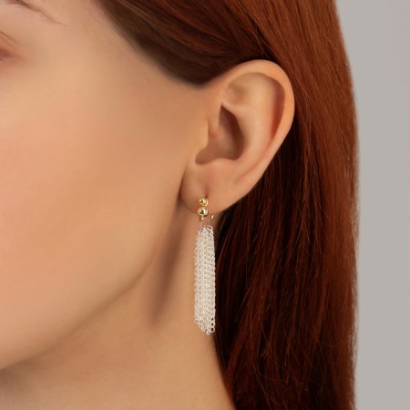 Earrings Metal "Chains" Assembly Mini, Color with Silver-Golden-3