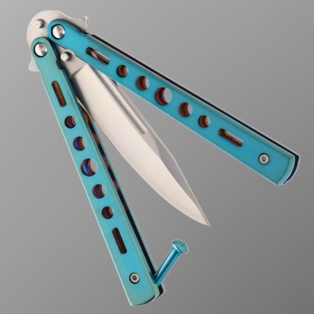 Steel - 420 Griffin knife -butterfly, hilt - metal, 9 cm-2