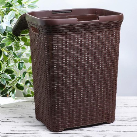 Besnaya basket with a rattan lid, 60 l, 34 × 44 × 56 cm, color mix-7