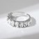 Ring Right Rectangles, white color in silver, dimensionless