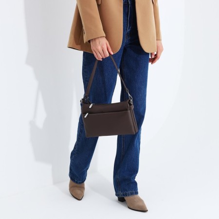 Cross-Bodi Bag on a zipper, brown color-8