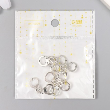 Decor for creativity Metal "handcuffs" silver 1.1x3 cm-4