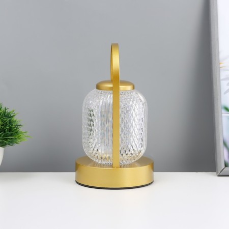 Night Sensor "Losen" LED 3W USB AKB Dimmer gold 11.5x11.5x23.5 cm Risalux-1