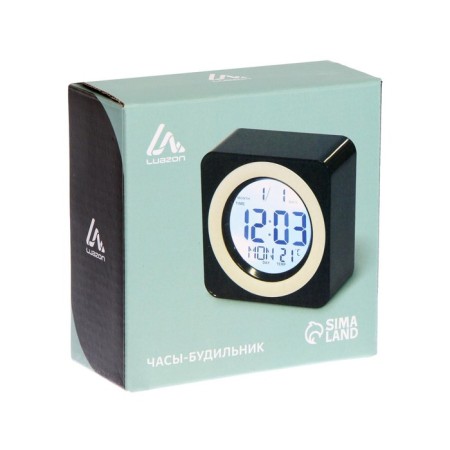 Luazon LB-20 alarm clock, temperature, backlighting triggers from cotton, black-6