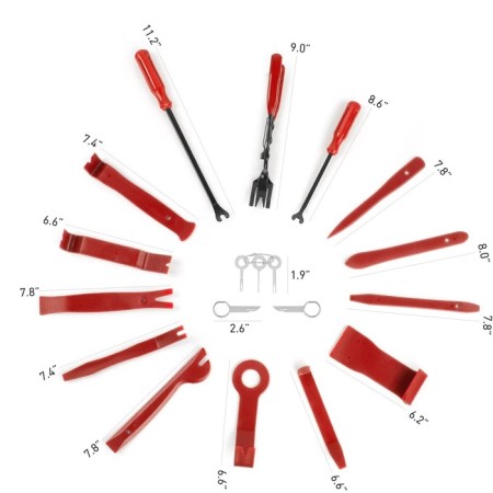 A set of instrument for plastic, 19 items, in a bag-2