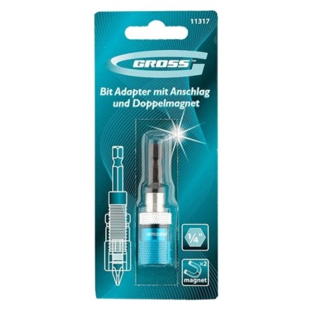 Adapter for bit with the holder and double magnet GROSS, 1/4 "-5